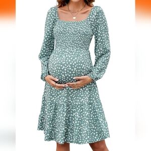 Maternity Long-sleeve Daisy Dress